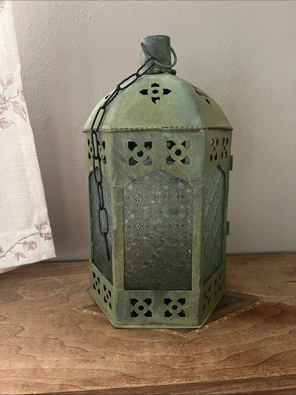Green Decorative Metal Lantern - Home Accents